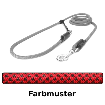 EASYLONG Hundeleine - L - 4m - rot mit dunkelgrünen Flecken